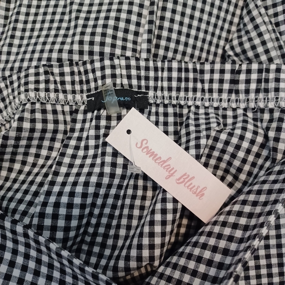 Boutique Black & White Gingham Checkered Ruffle Midi Skirt - Picture 7 of 8